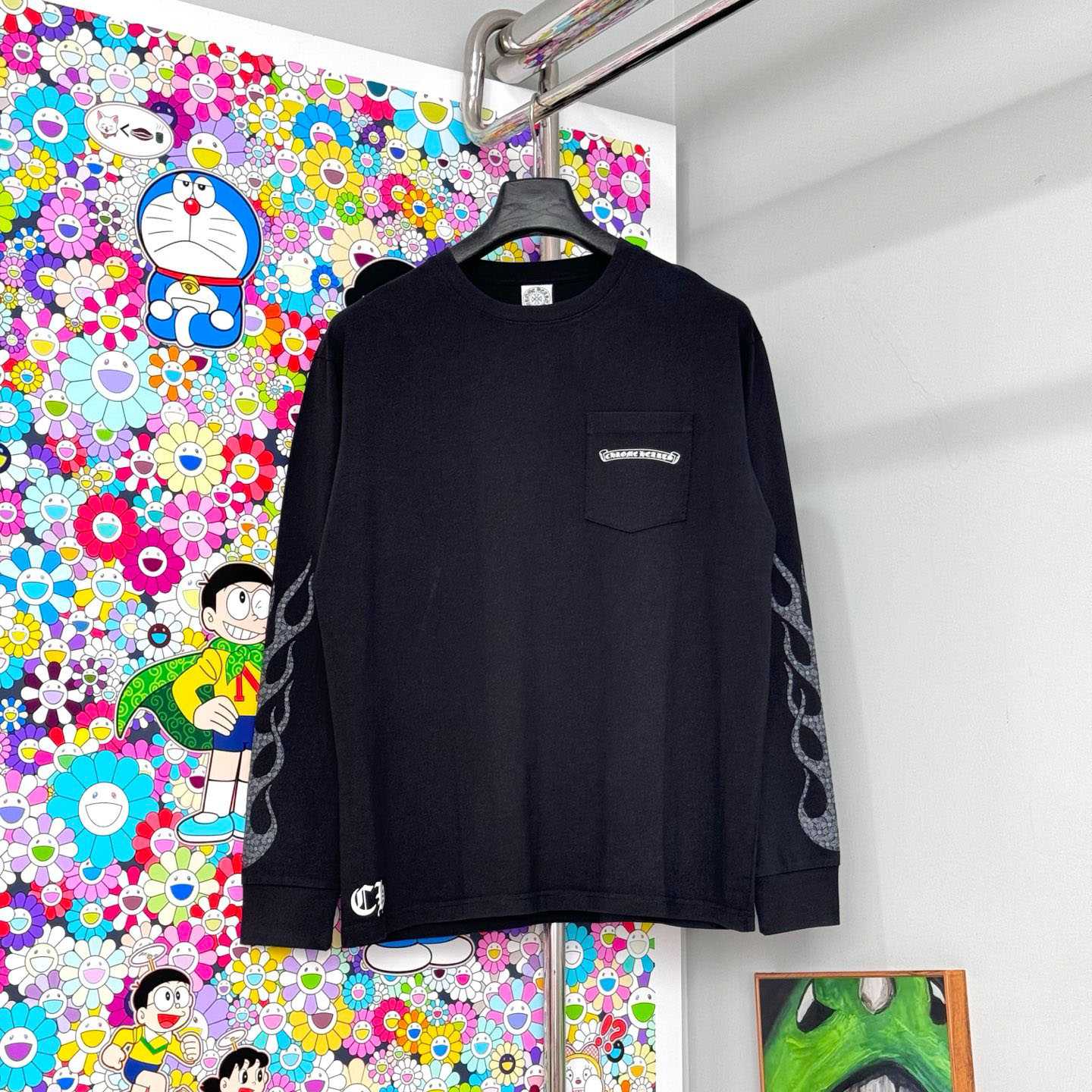 Chrome Hearts Vintage Cross Flame L/S T-Shirt - FashionPlug