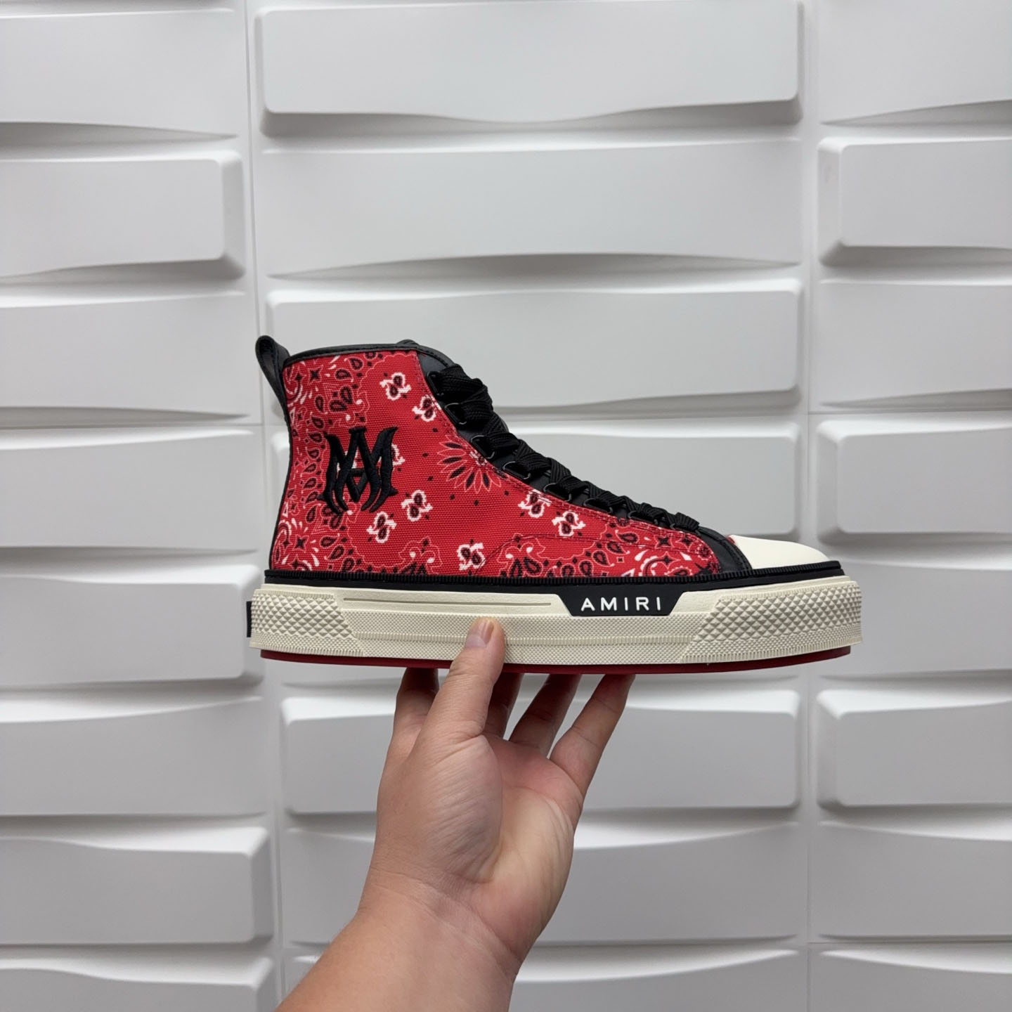 Amiri M.A. Logo Court High 'Bandana - Red' - FashionPlug