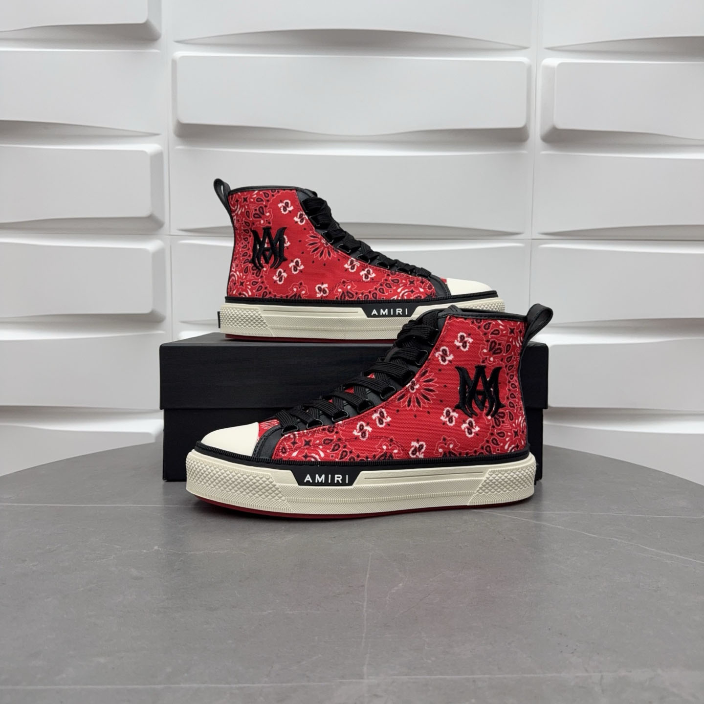 Amiri M.A. Logo Court High 'Bandana - Red' - FashionPlug