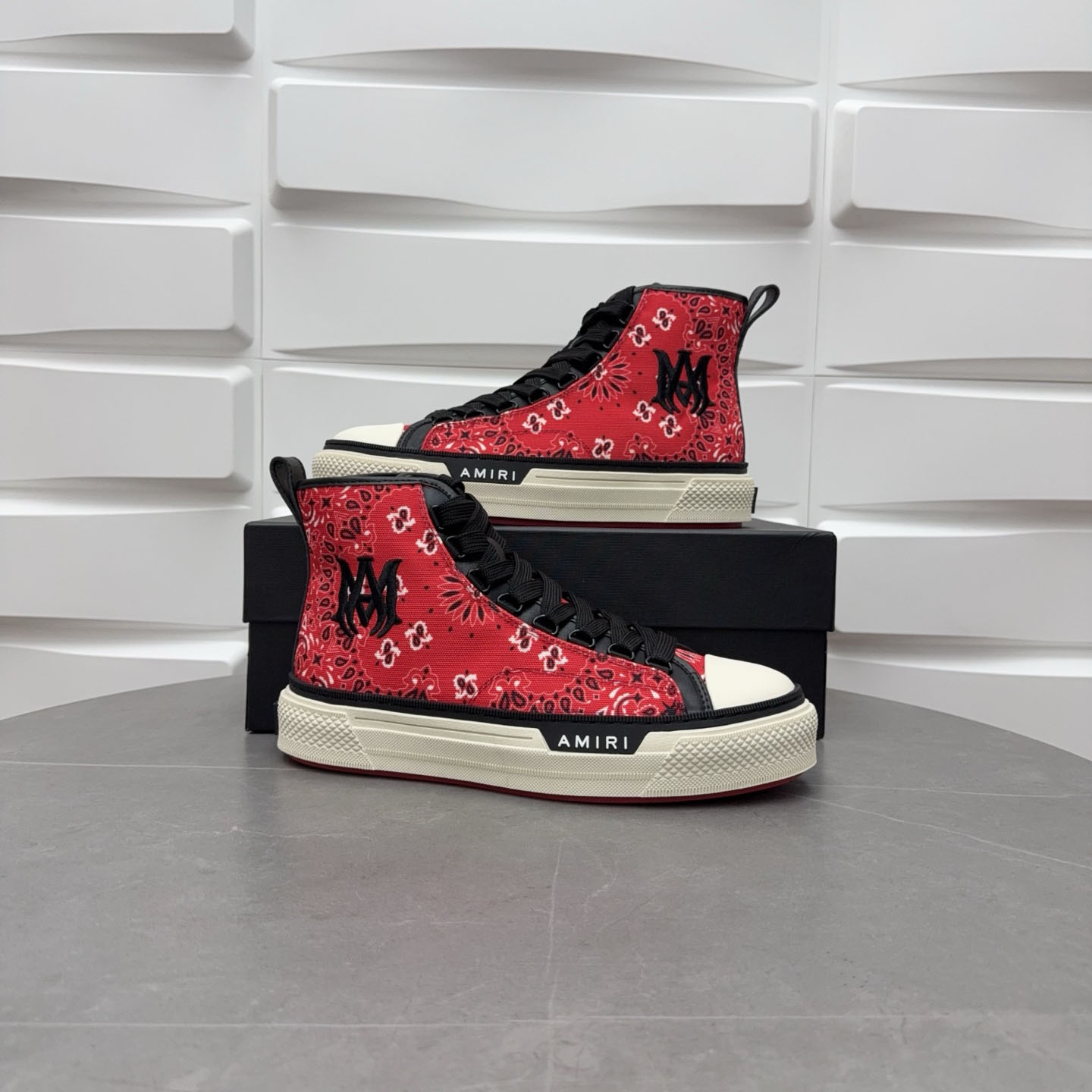 Amiri M.A. Logo Court High 'Bandana - Red' - FashionPlug