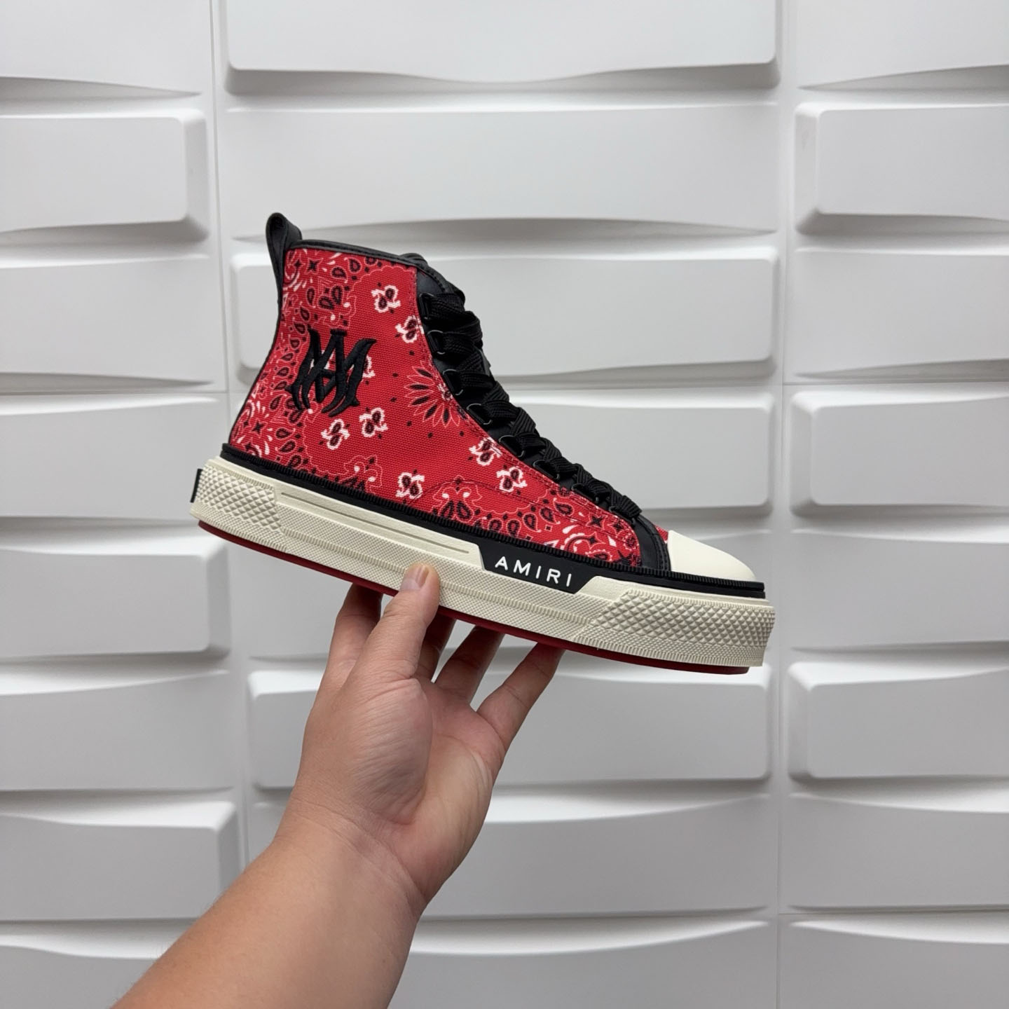 Amiri M.A. Logo Court High 'Bandana - Red' - FashionPlug