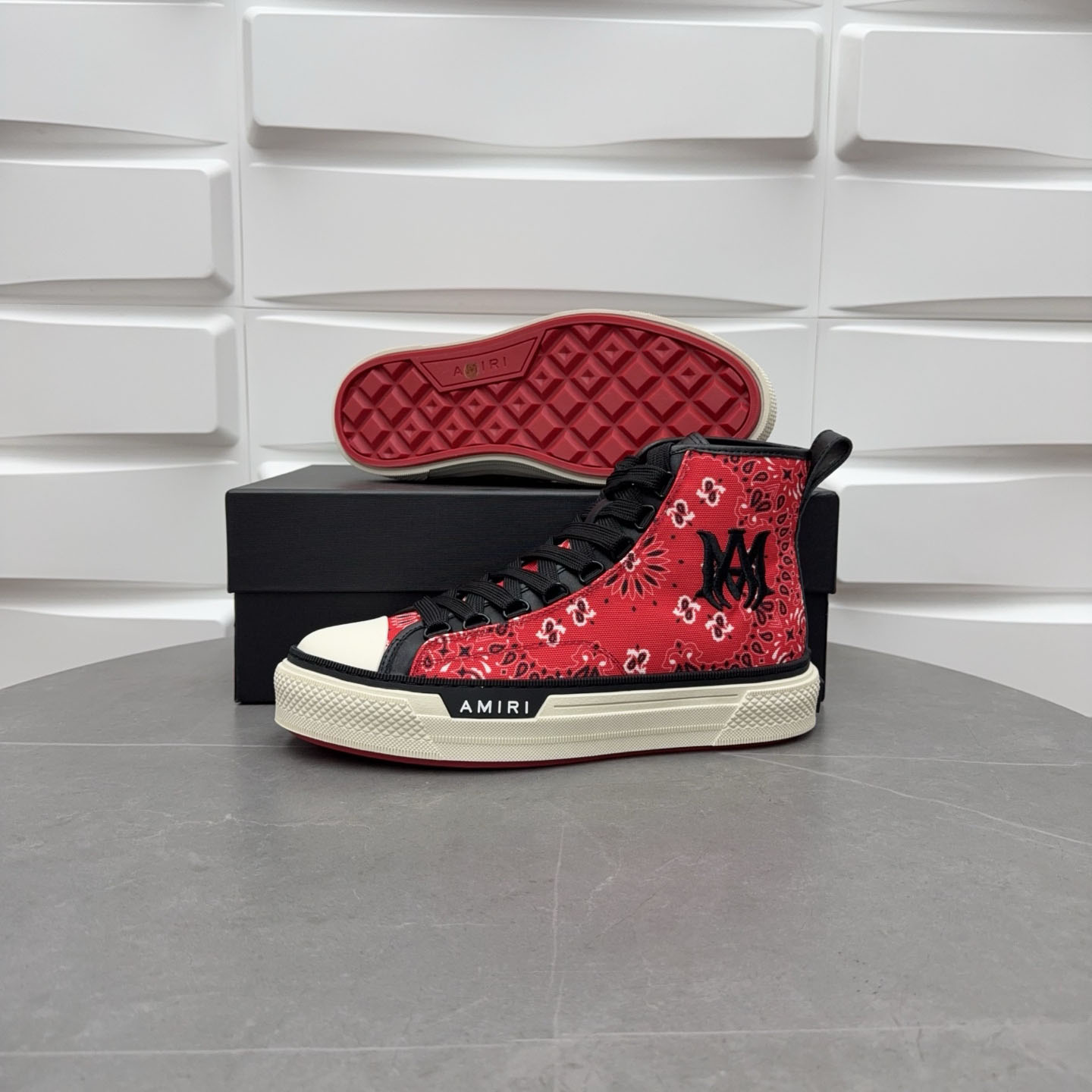 Amiri M.A. Logo Court High 'Bandana - Red' - FashionPlug