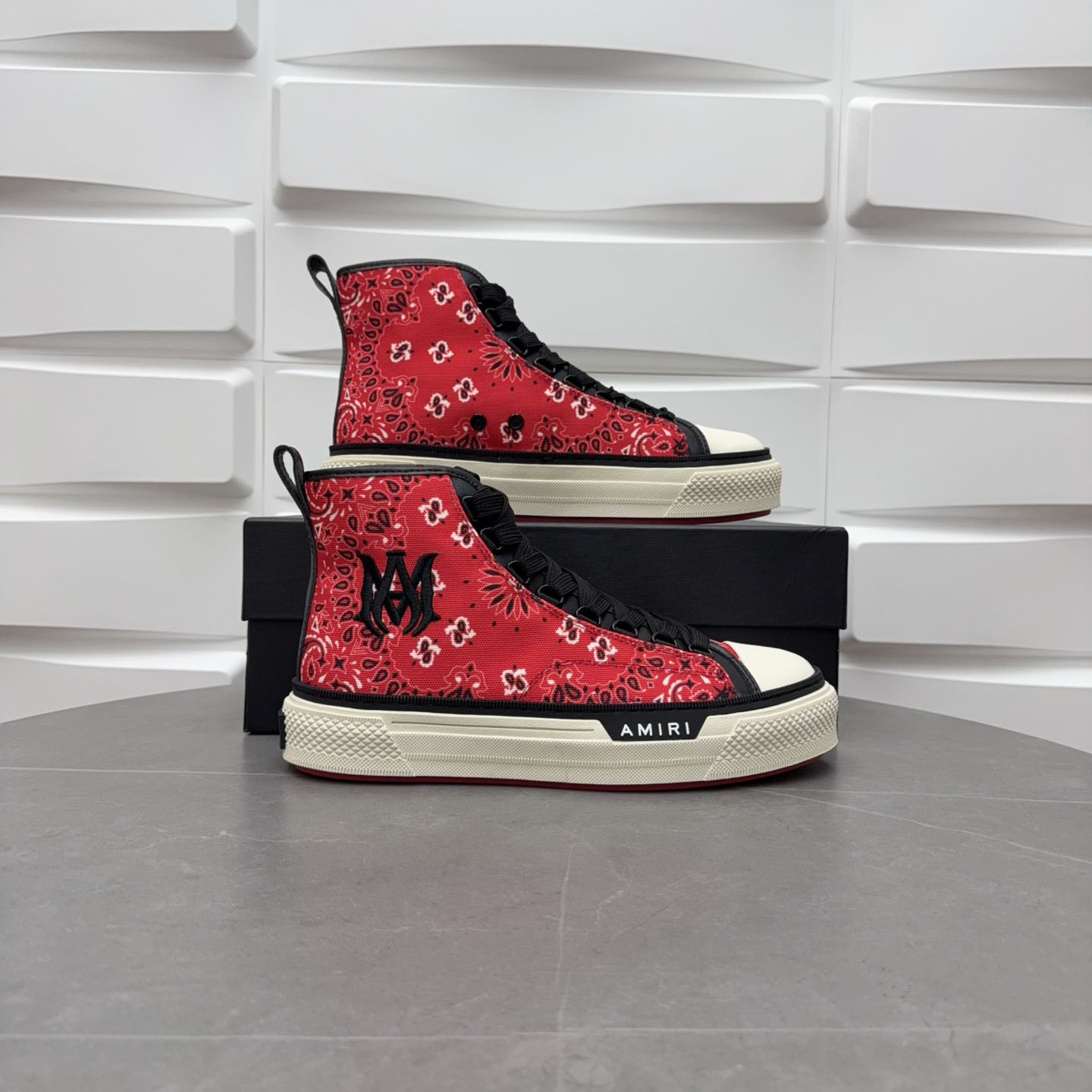 Amiri M.A. Logo Court High 'Bandana - Red' - FashionPlug