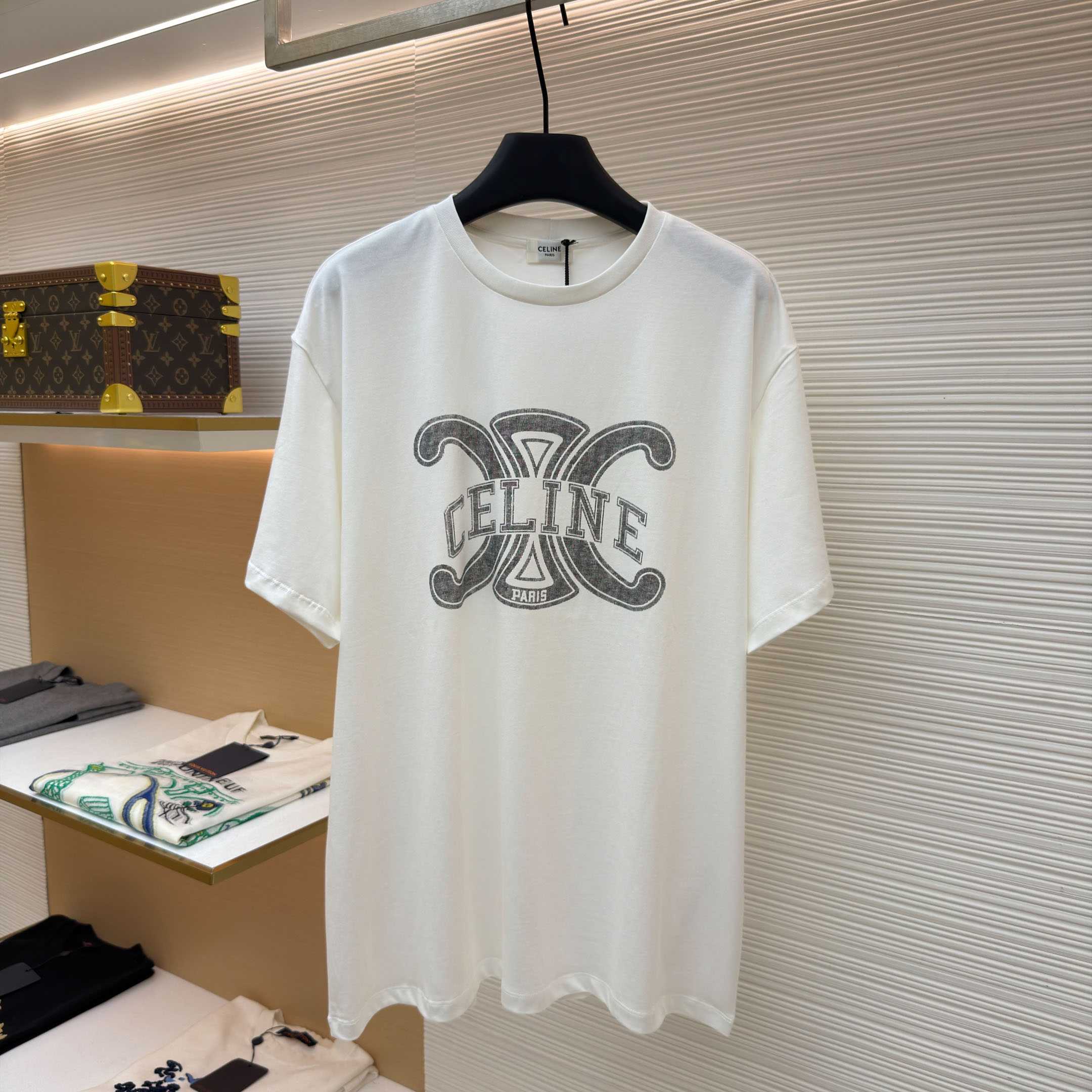 Celine  Loose T-shirt IN Cotton Jersey - FashionPlug
