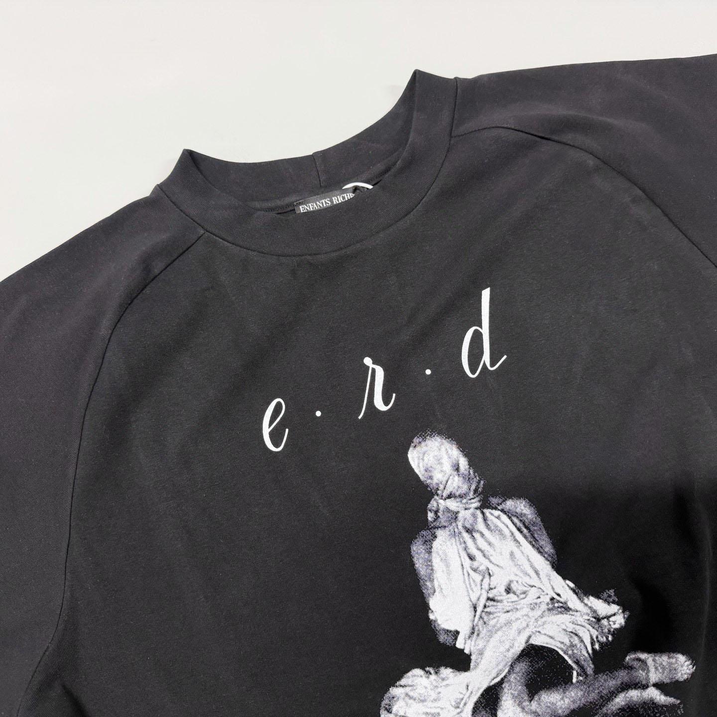 Enfants Riches Déprimés Woman In Sheet Raglan T-Shirt 'Faded Black' - FashionPlug
