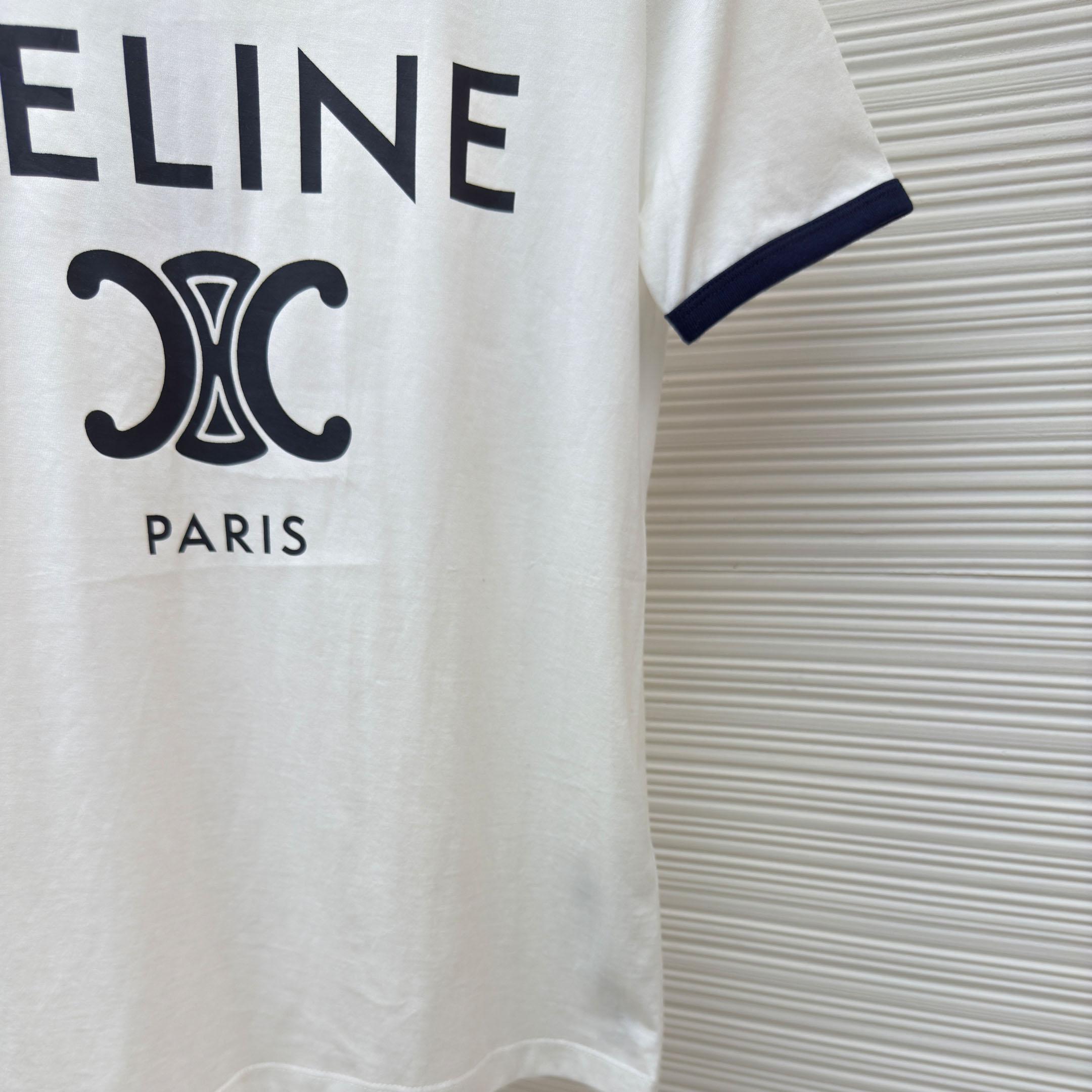 celine Paris T-shirt In Cotton Jersey - FashionPlug