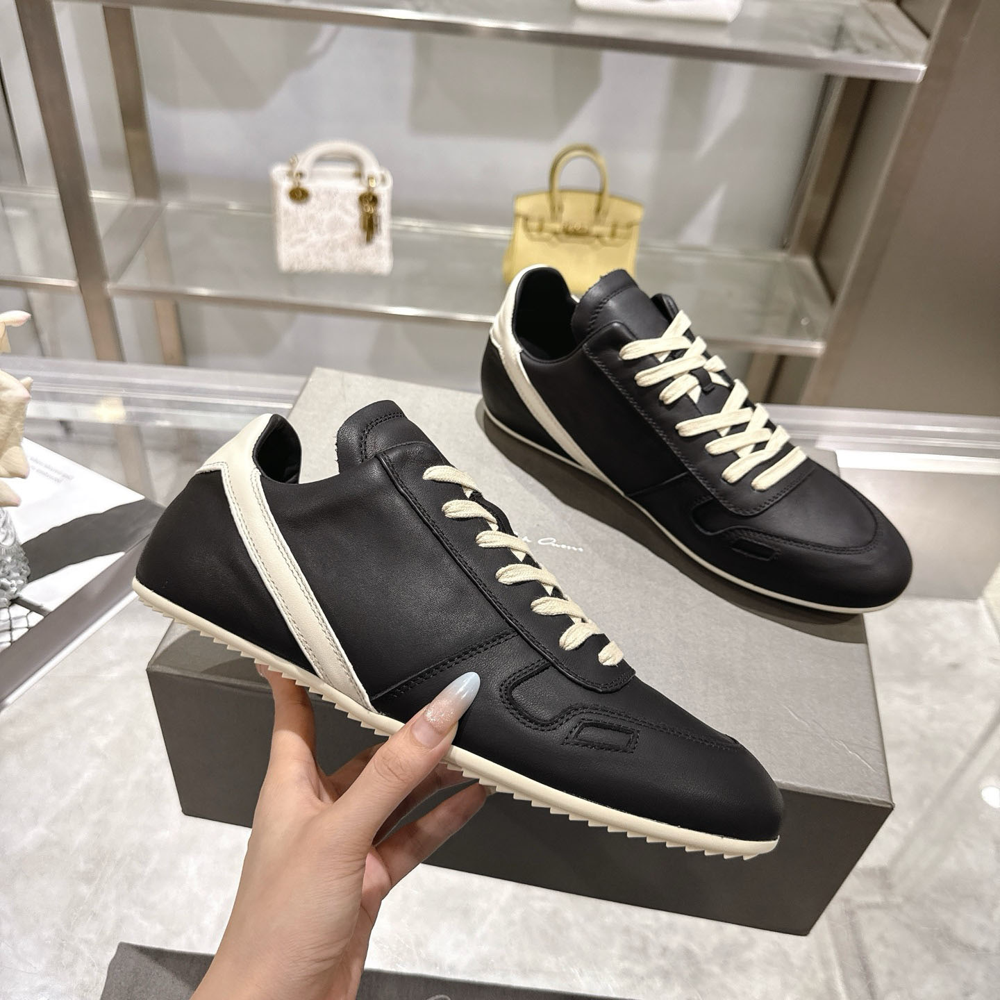 Rick Owens Concordians Minimal Sneaker 'Black Milk' - FashionPlug