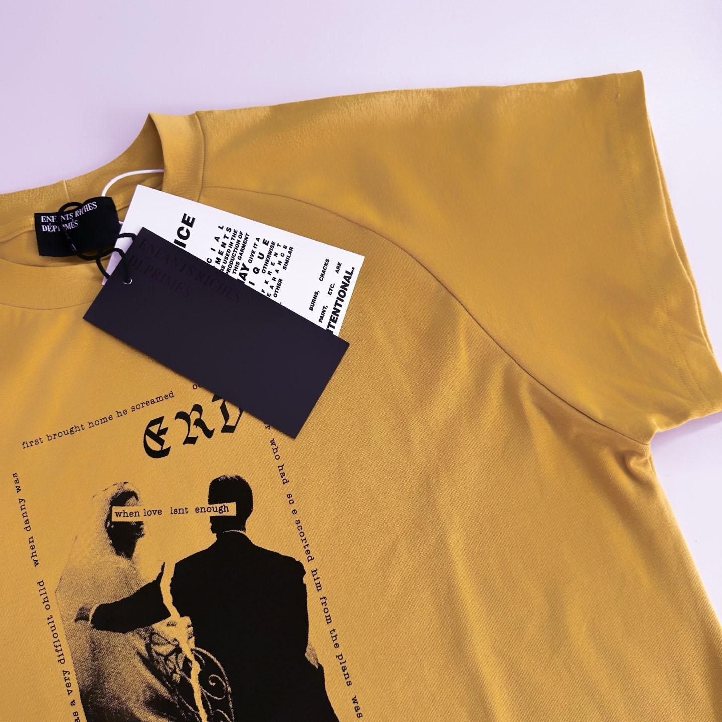 Enfants Riches Déprimés Love Isn’t Enough Mock Neck T-Shirt 'Chai Tea' - FashionPlug