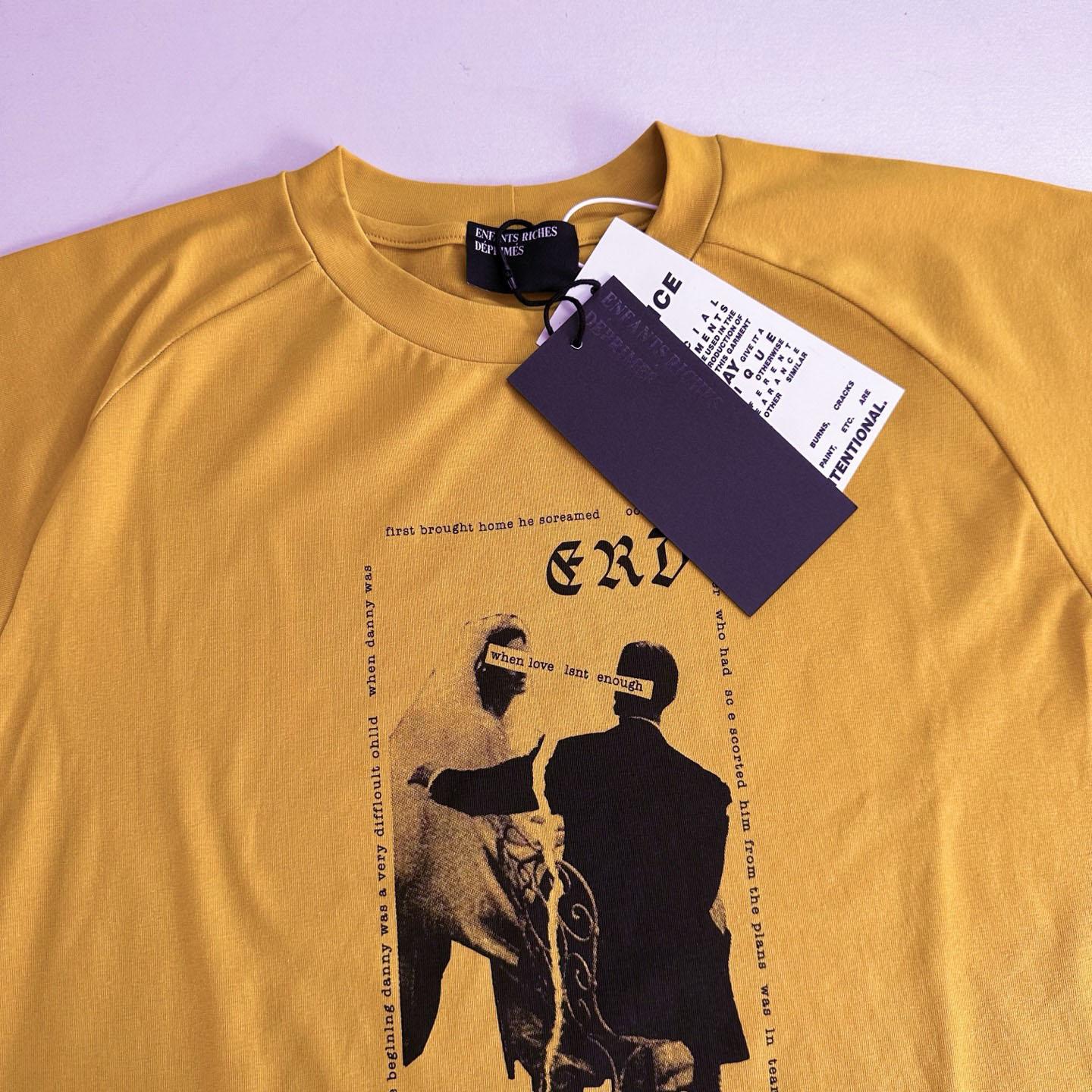 Enfants Riches Déprimés Love Isn’t Enough Mock Neck T-Shirt 'Chai Tea' - FashionPlug