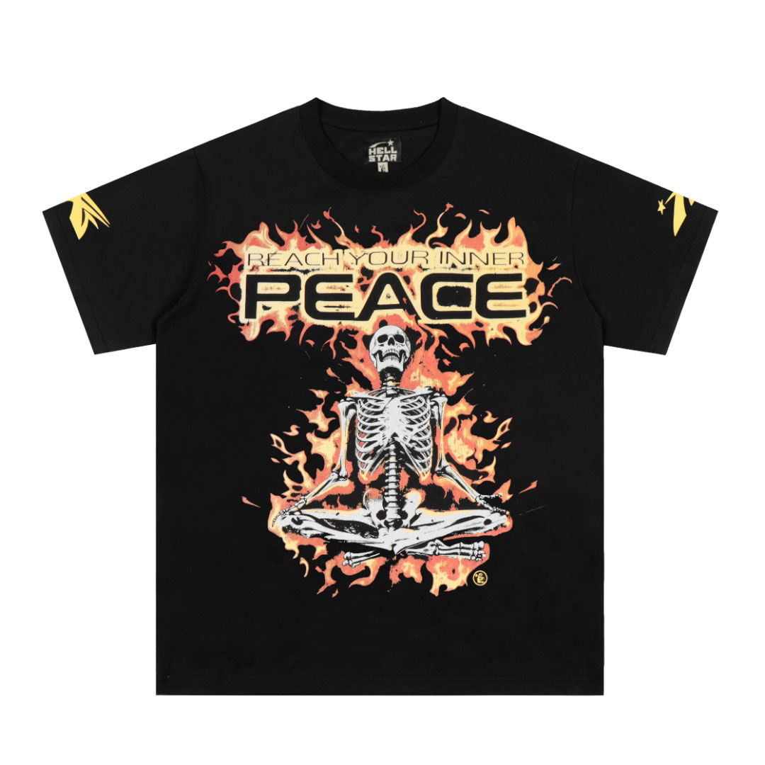 Hellstar Inner Peace Fire Tee 'Black' - FashionPlug