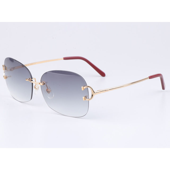 Cartier CT 4193829 Sunglasses Gold Gradient Gray - FashionPlug