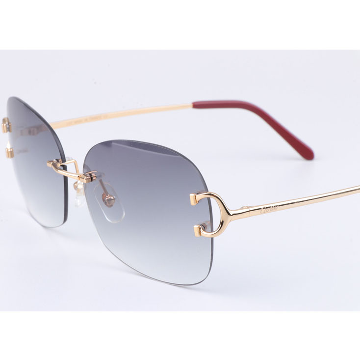 Cartier CT 4193829 Sunglasses Gold Gradient Gray - FashionPlug