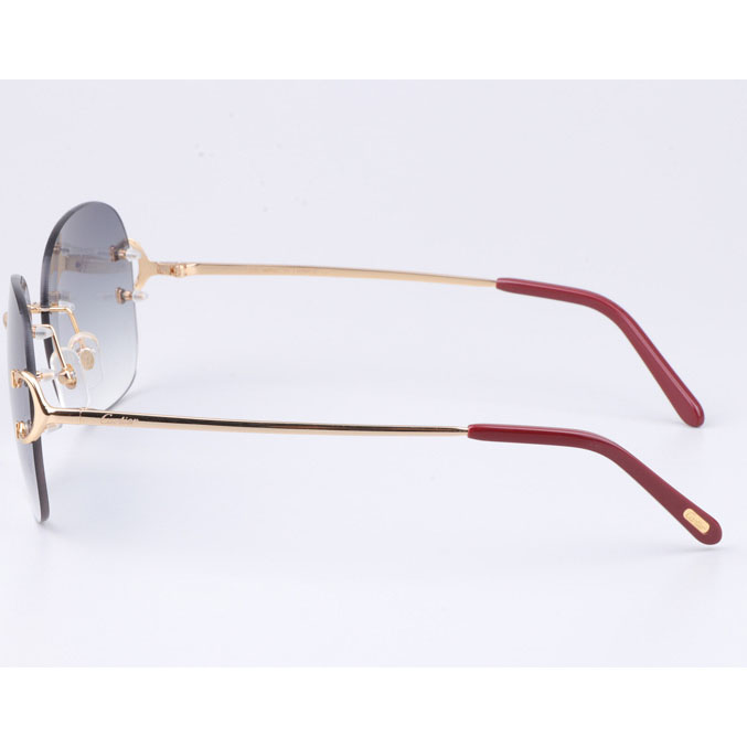 Cartier CT 4193829 Sunglasses Gold Gradient Gray - FashionPlug