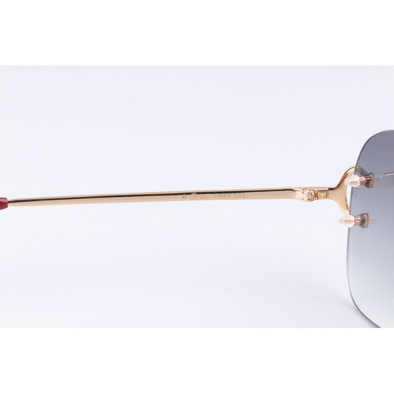 Cartier CT 4193829 Sunglasses Gold Gradient Gray - FashionPlug