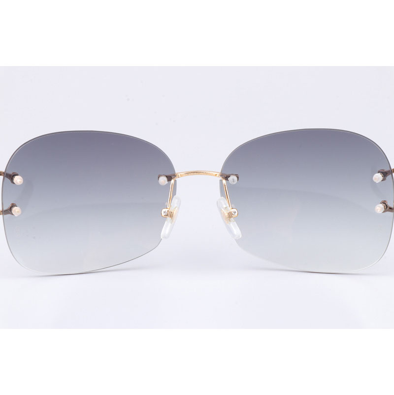 Cartier CT 4193829 Sunglasses Gold Gradient Gray - FashionPlug