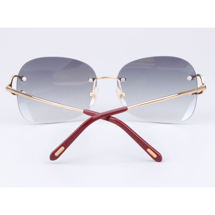 Cartier CT 4193829 Sunglasses Gold Gradient Gray - FashionPlug
