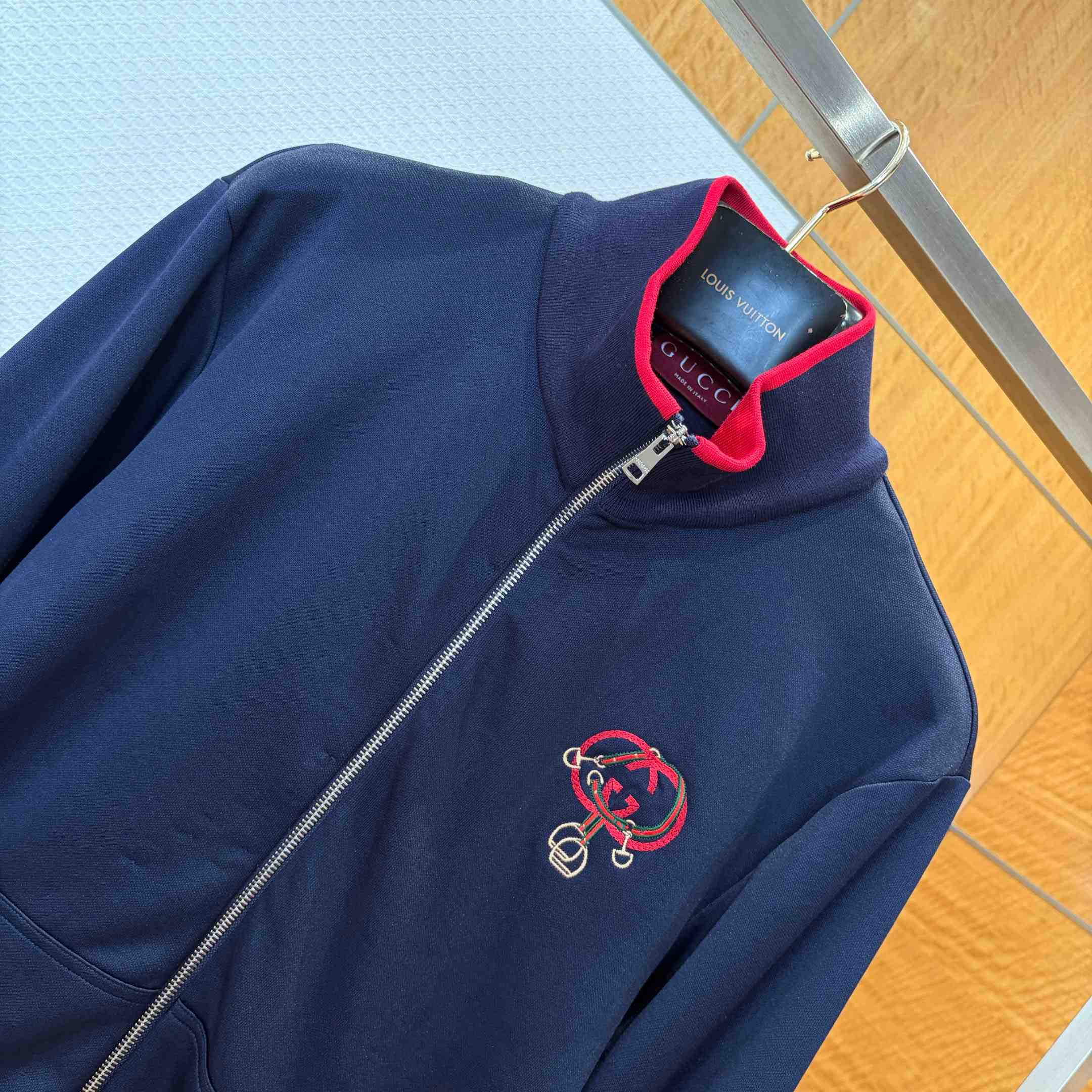 Gucci Technical Jersey Zip Jacket With Embroidery - FashionPlug