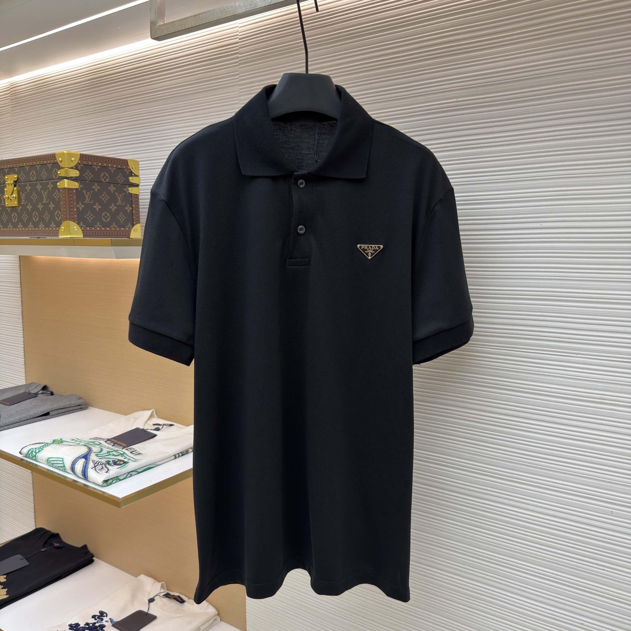 Prada Piqué Polo Shirt - FashionPlug