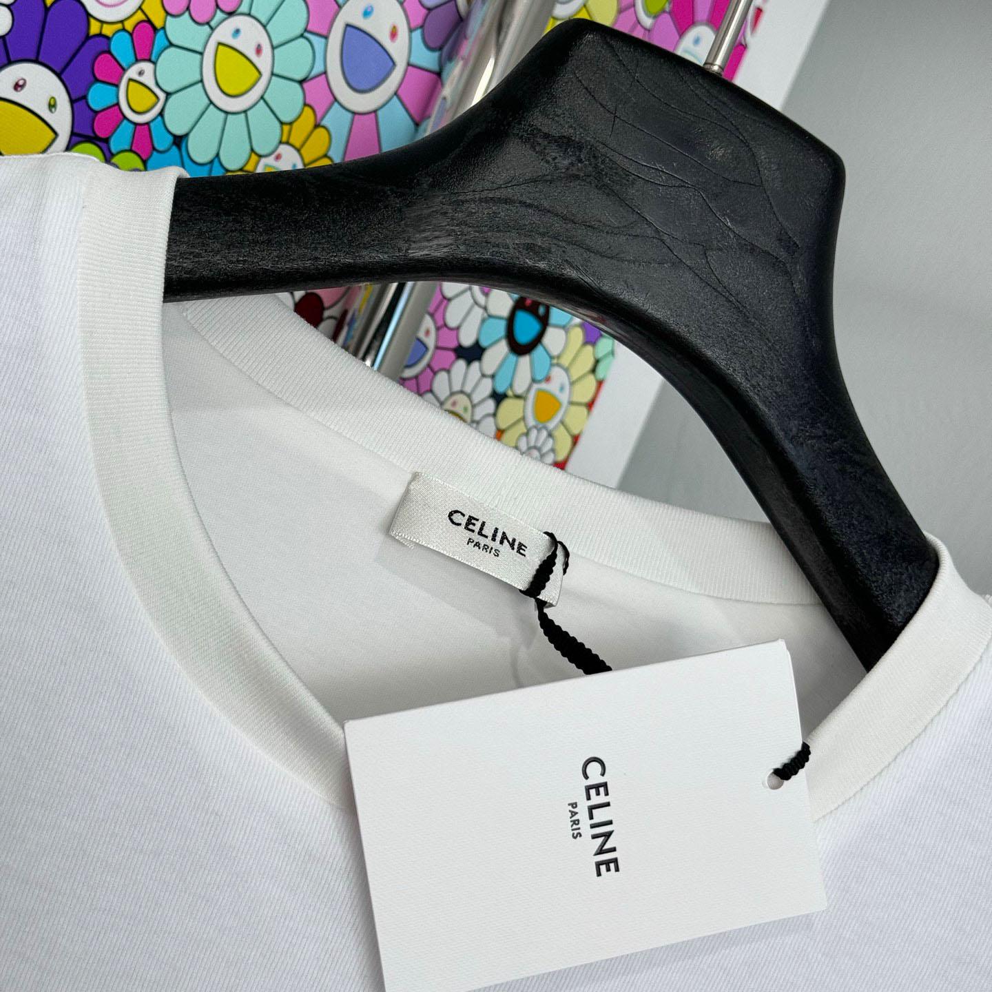 Celine  Double Layered T-shirt IN FINE COTTON JERSEY - FashionPlug