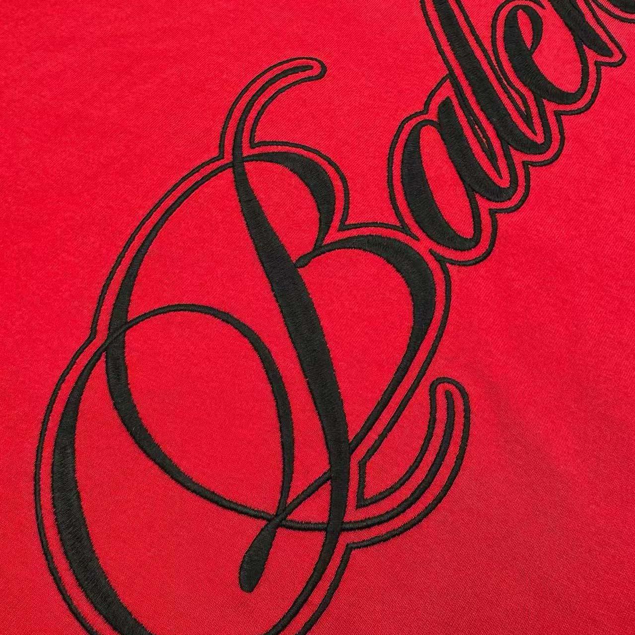 Balenciaga Cursive T-shirt Medium Fit in Red/black - FashionPlug