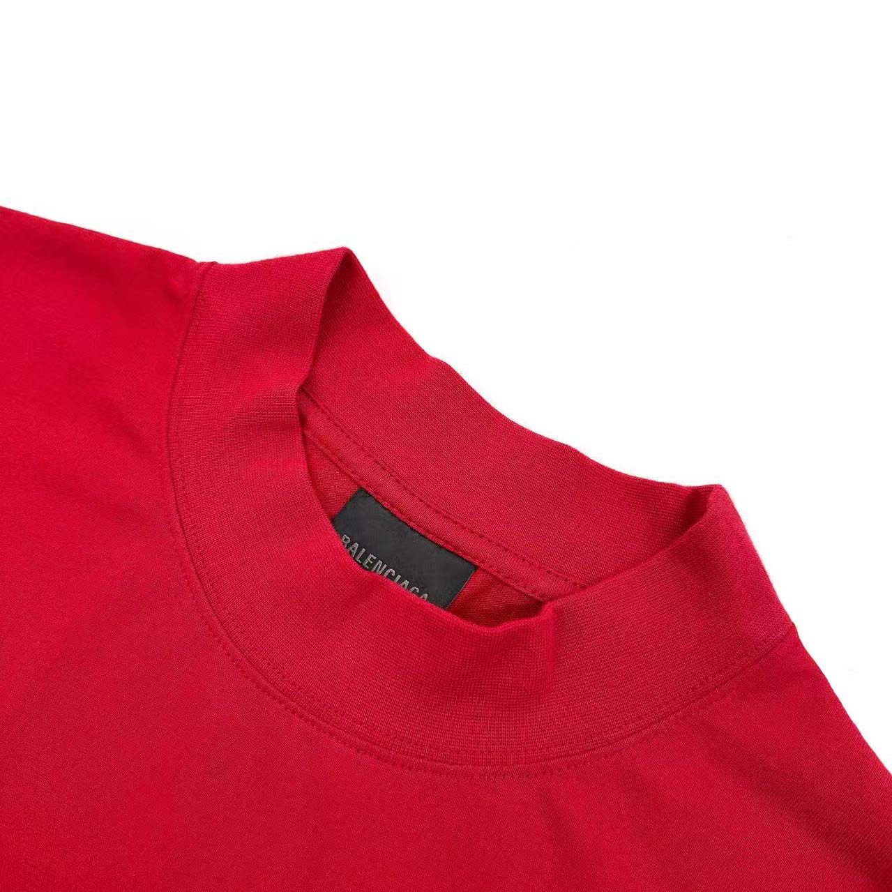 Balenciaga Cursive T-shirt Medium Fit in Red/black - FashionPlug