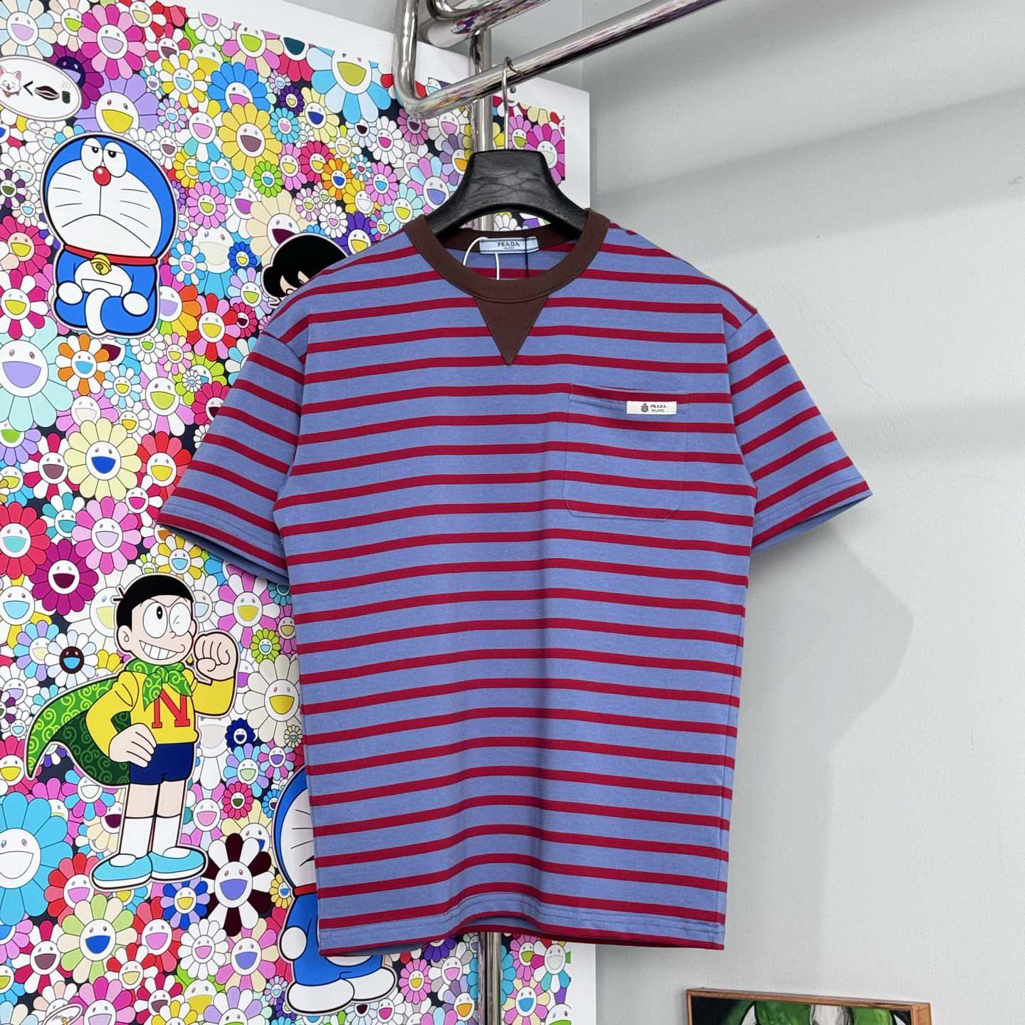 Prada Oversized Striped Jersey T-shirt - FashionPlug