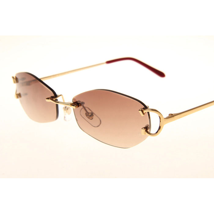 Cartier CT 4193831 Sunglasses In Gold Gradient Brown - FashionPlug