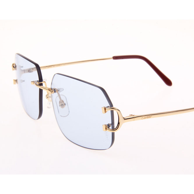 Cartier CT 4193833 Sunglasses In Gold Blue - FashionPlug