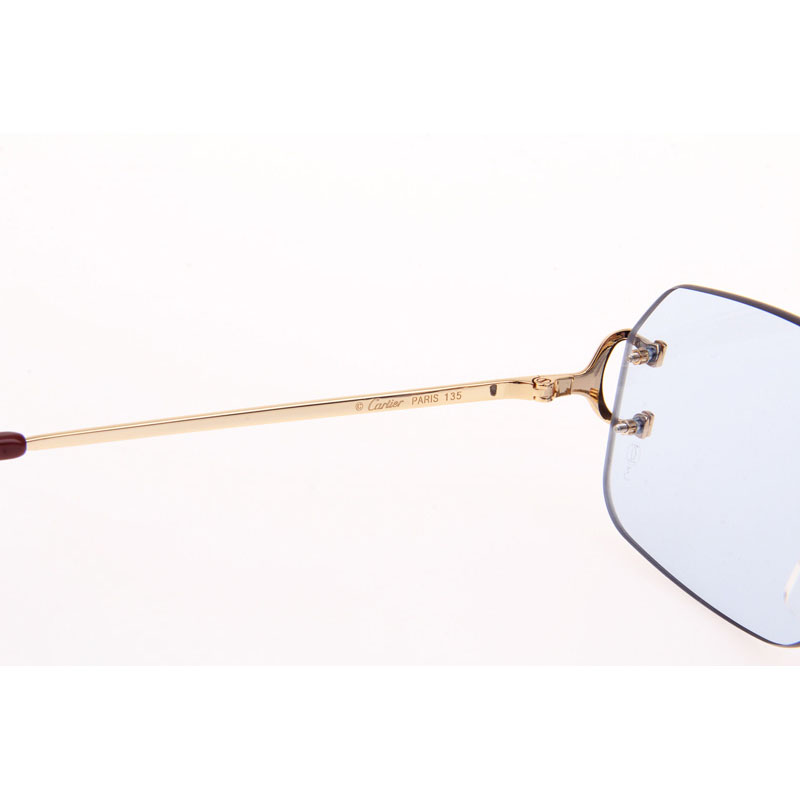 Cartier CT 4193833 Sunglasses In Gold Blue - FashionPlug