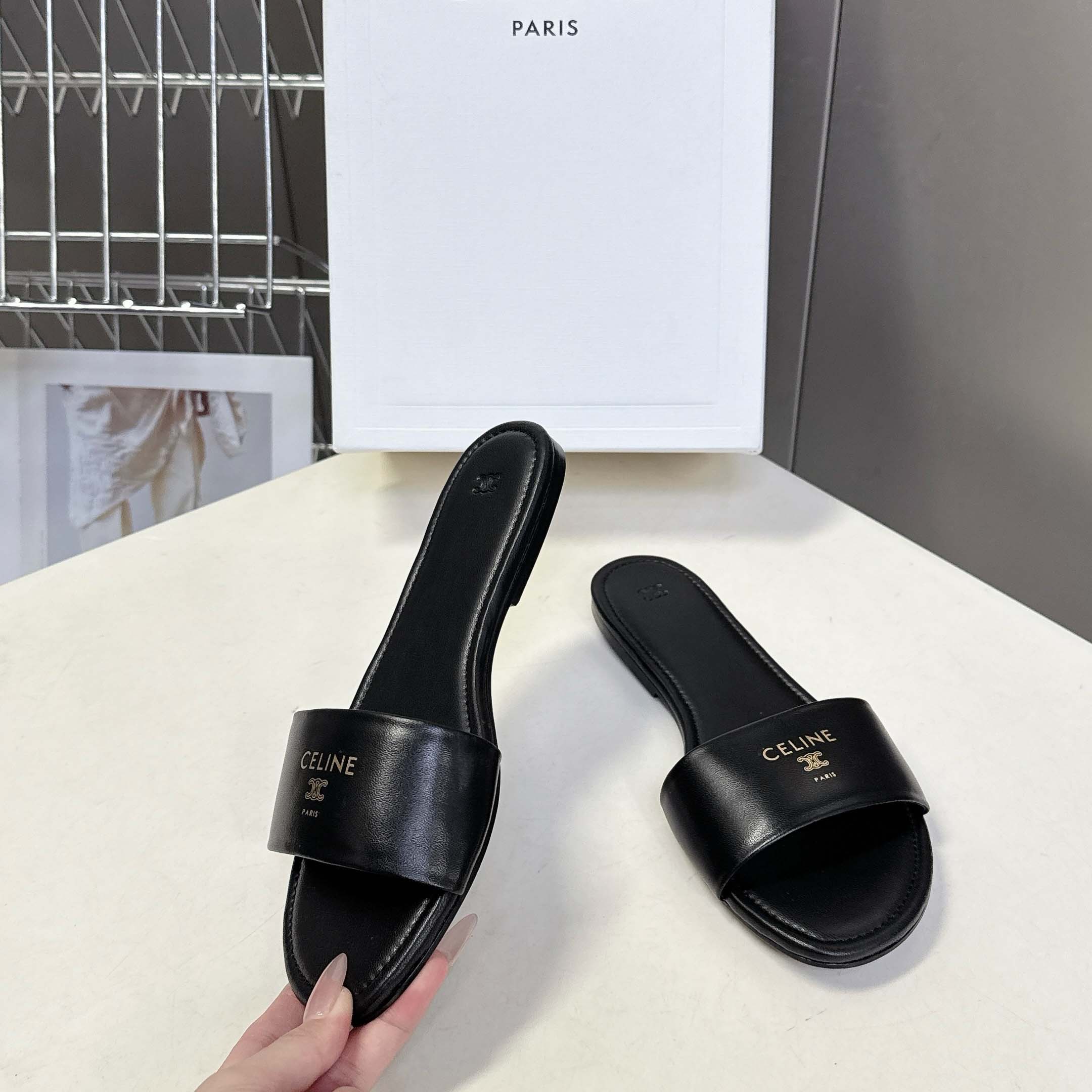 Celine Coast Mule In Lambskin - FashionPlug