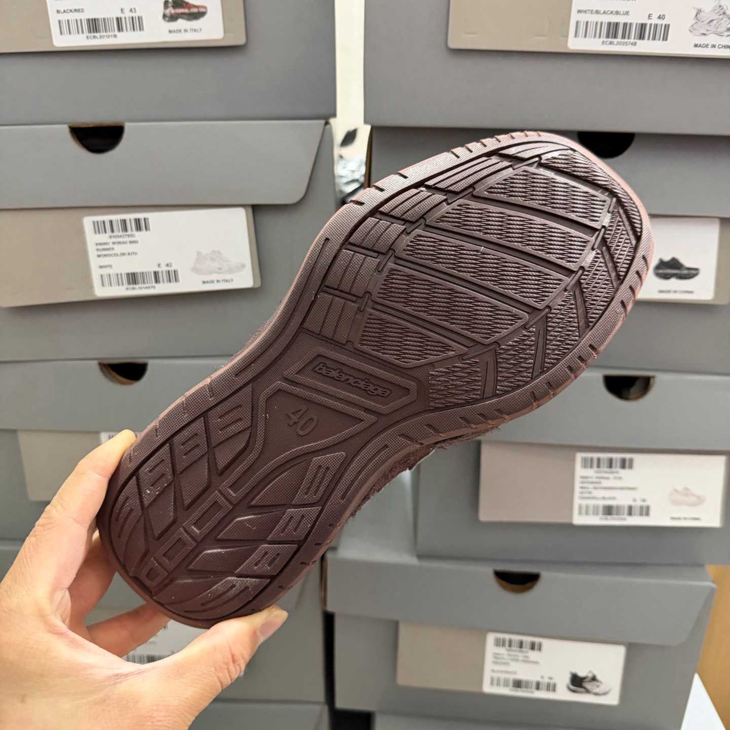 Balenciaga Hamptons Sneaker In Dark Brown And Beige Brushed Suede Cowskin - FashionPlug