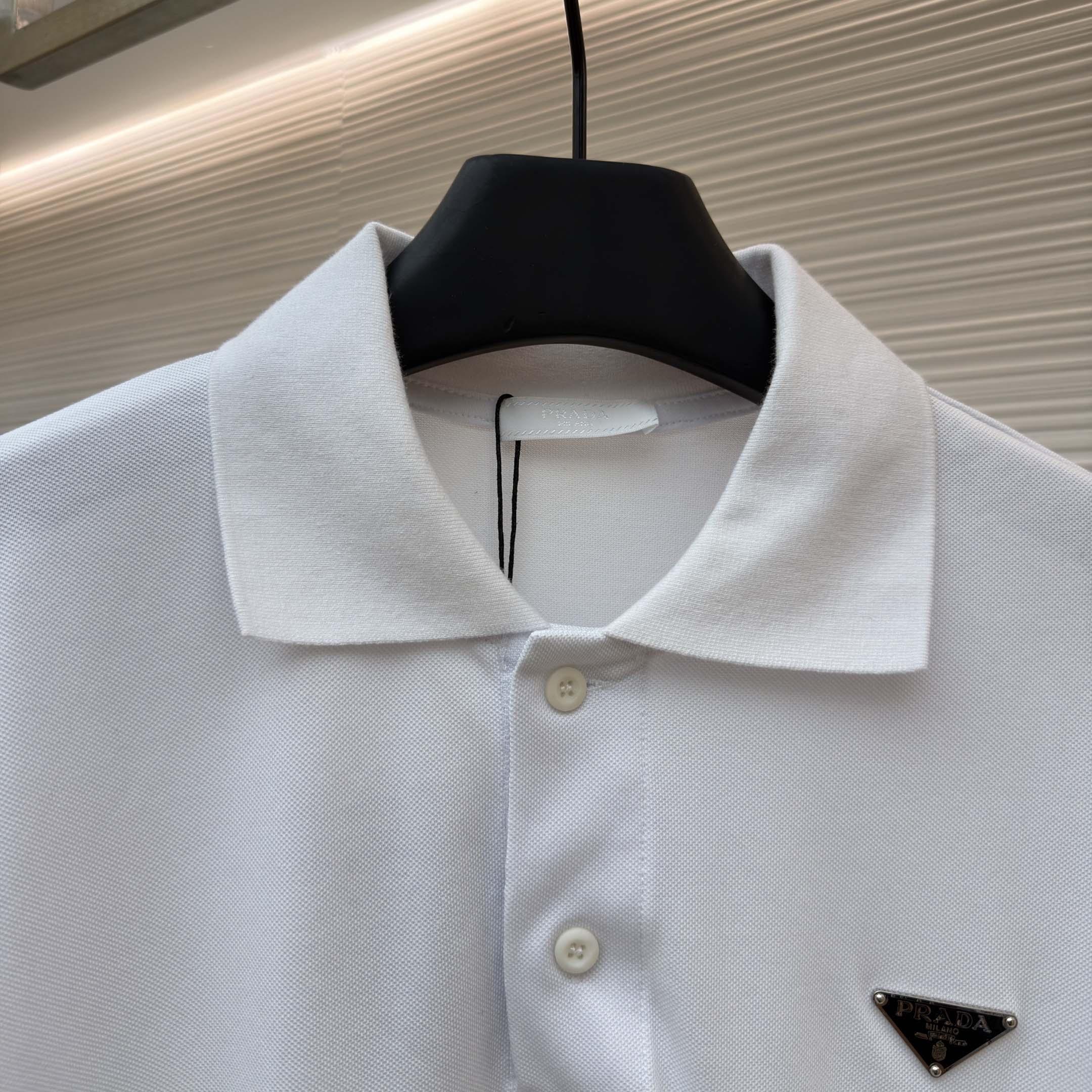 Prada Piqué Polo Shirt - FashionPlug
