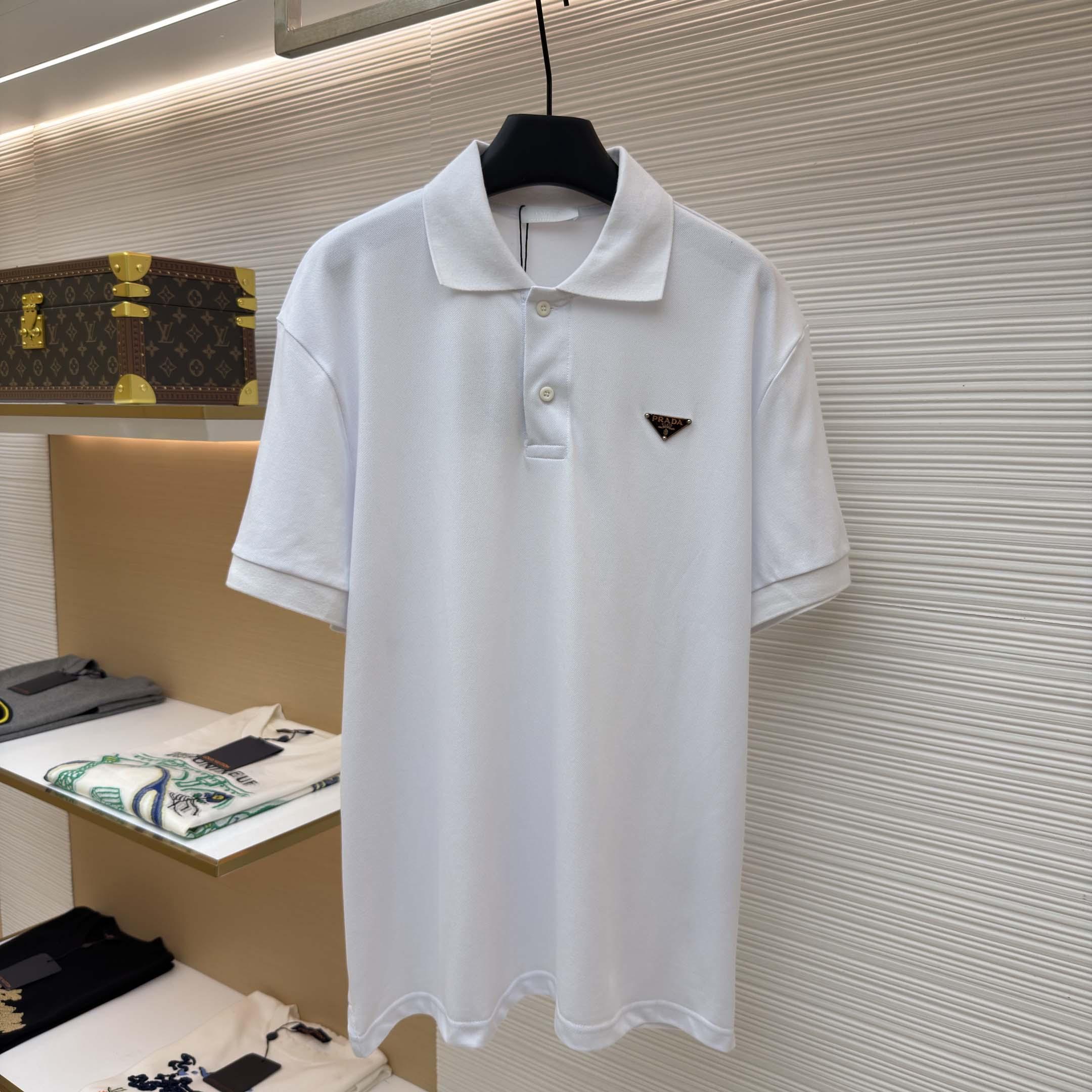 Prada Piqué Polo Shirt - FashionPlug