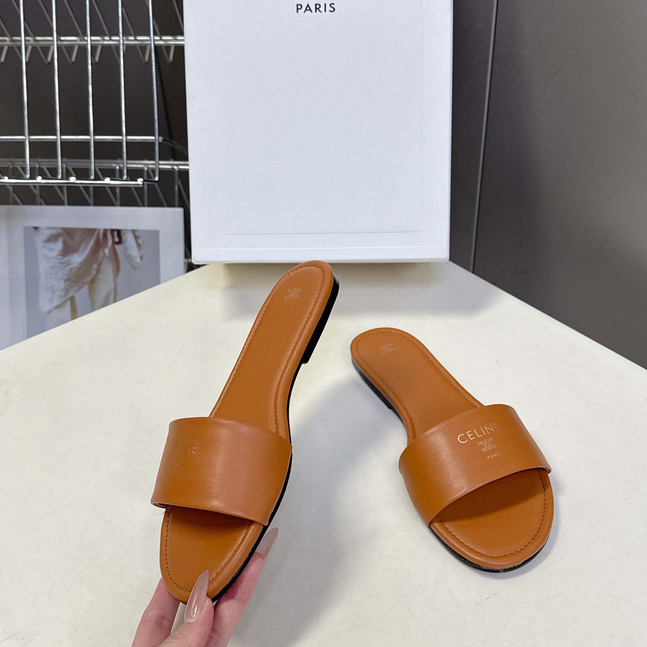 Celine Coast Mule In Lambskin - FashionPlug