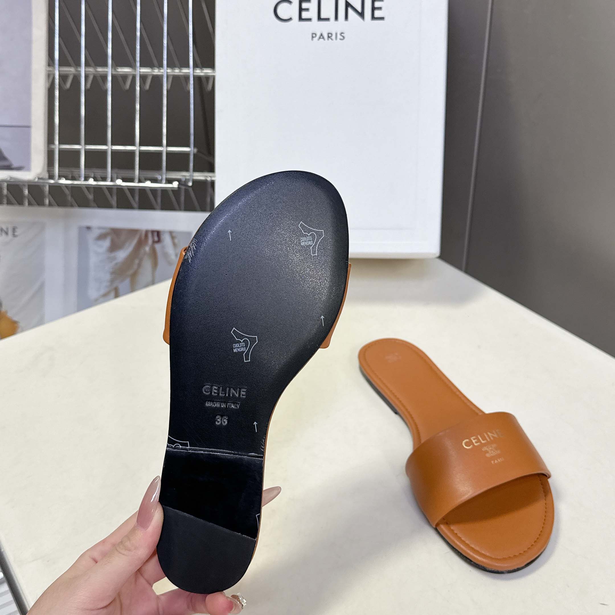 Celine Coast Mule In Lambskin - FashionPlug