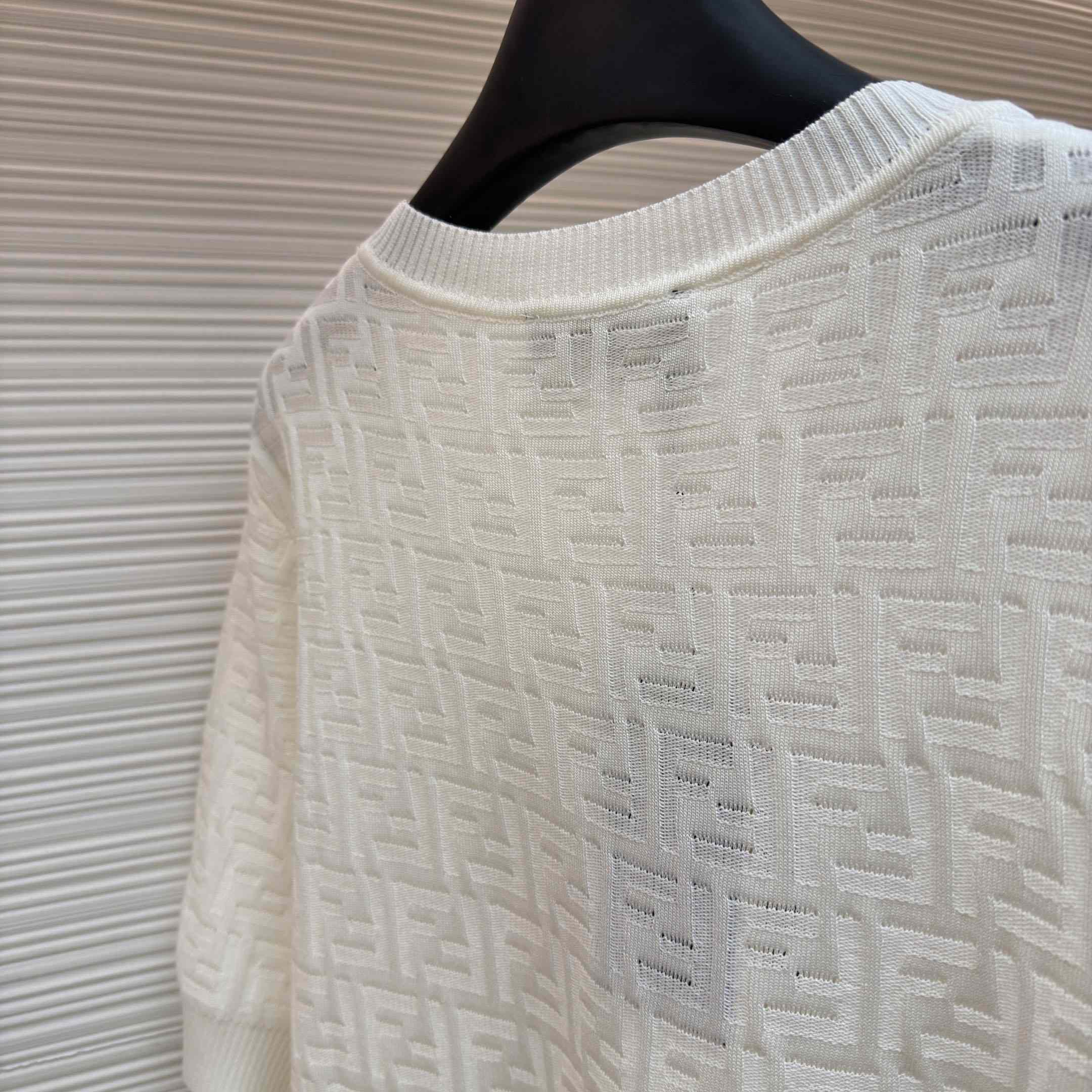 Fendi  White FF Cotton Pullover - FashionPlug