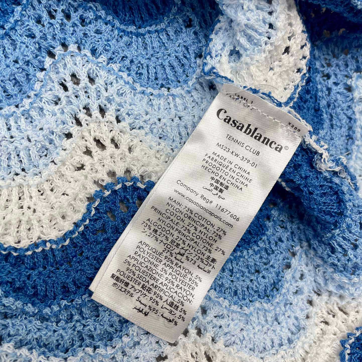 Casablanca Wavy Gradient Crochet Shirt D007 - FashionPlug