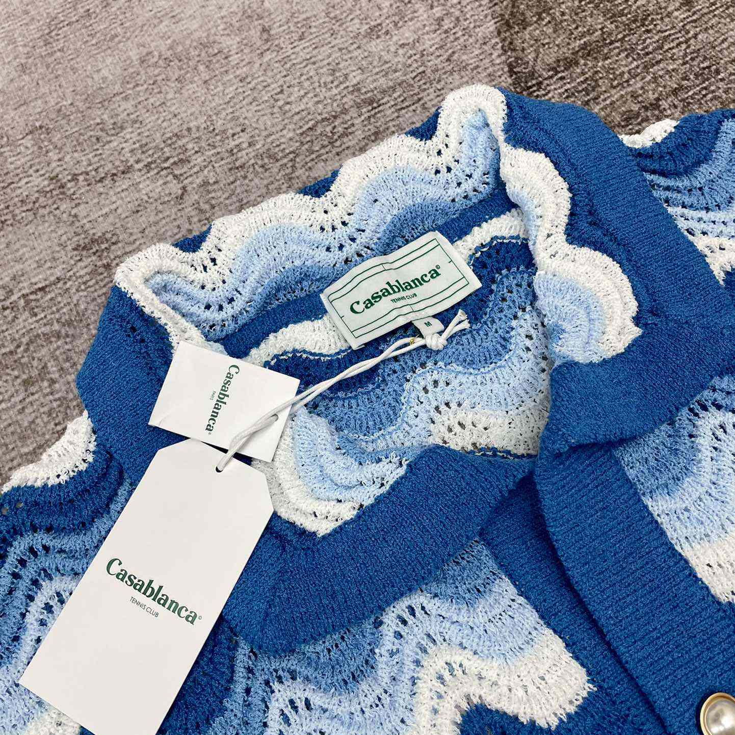 Casablanca Wavy Gradient Crochet Shirt D007 - FashionPlug