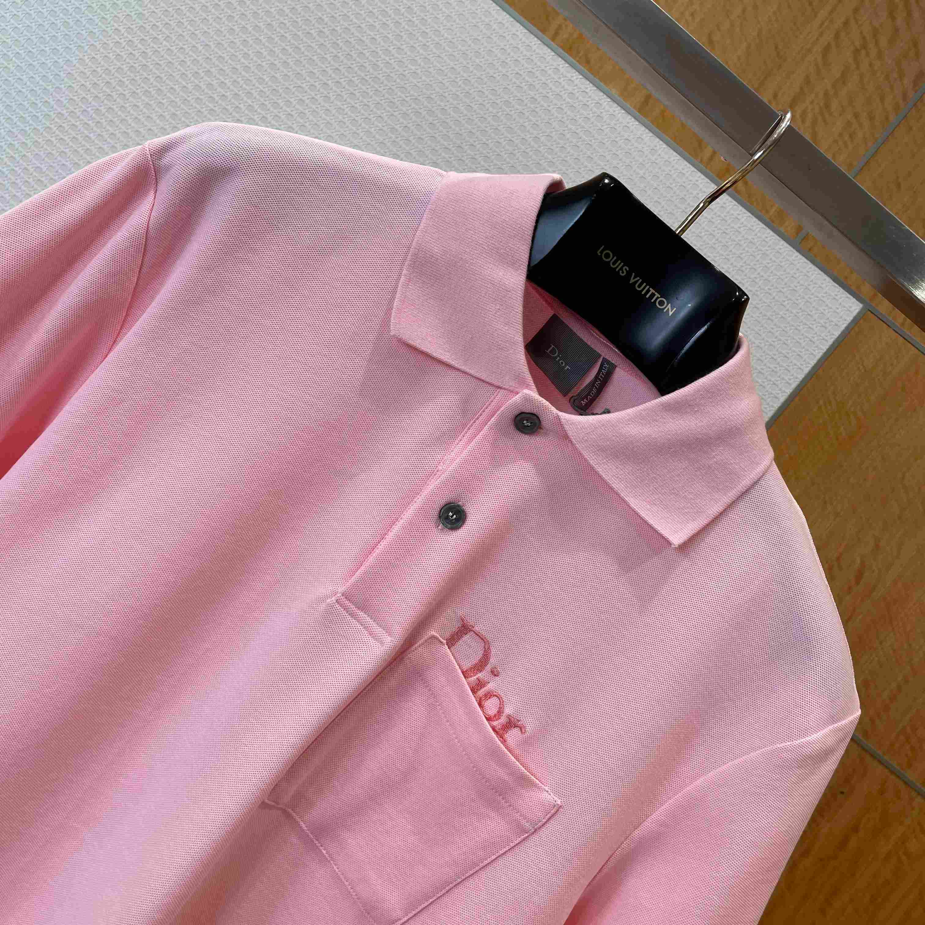 Dior Polo Shirt Lilac Cotton Piqué - FashionPlug