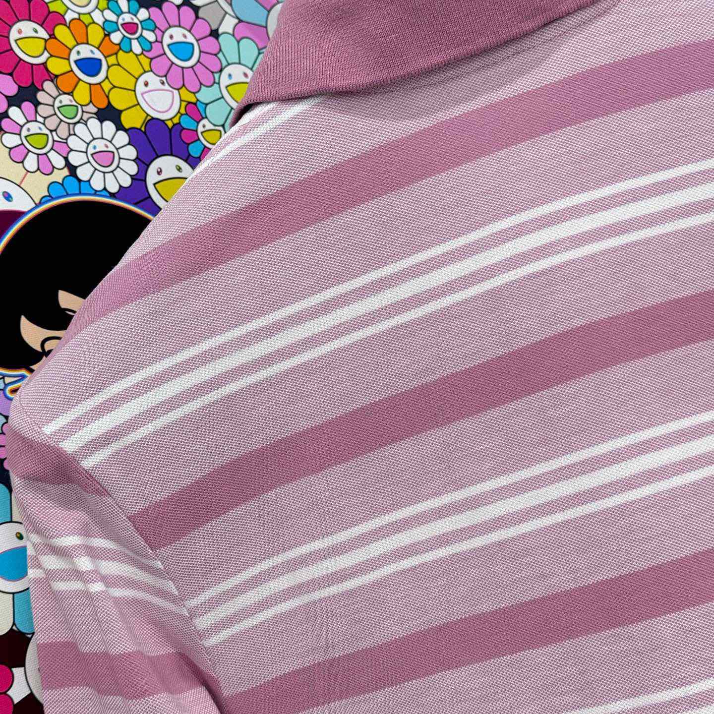 Prada Long-sleeved Striped Piqué Polo Shirt - FashionPlug