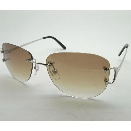 Cartier CT 4193829 Sunglasses In Silver Gradient Brown - FashionPlug