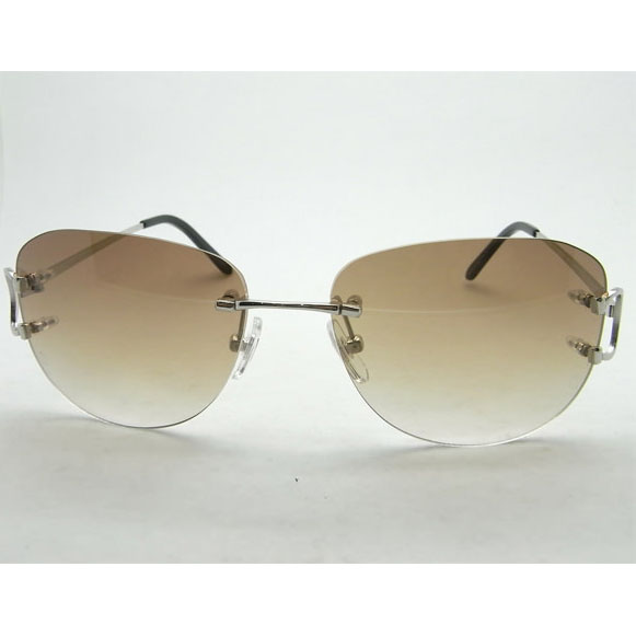 Cartier CT 4193829 Sunglasses In Silver Gradient Brown - FashionPlug