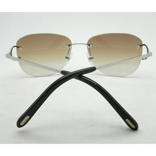 Cartier CT 4193829 Sunglasses In Silver Gradient Brown - FashionPlug