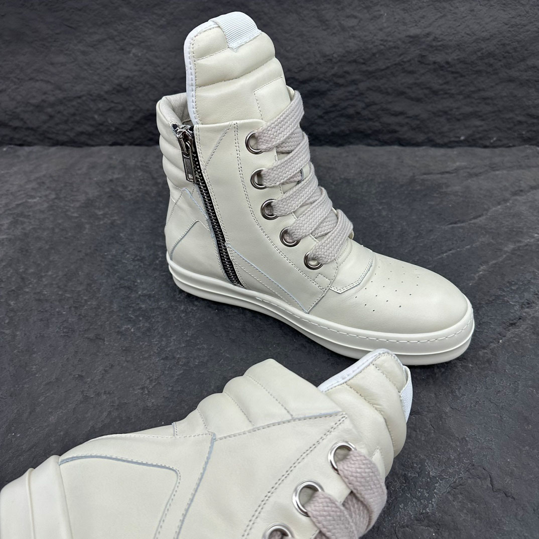 Rick Owens Geobasket High 'Milk' - FashionPlug