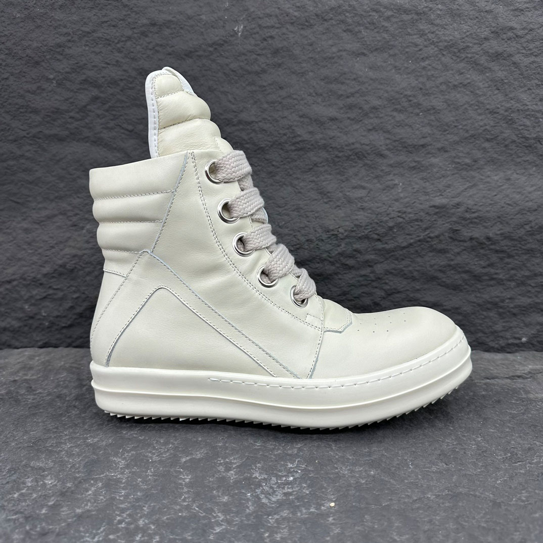 Rick Owens Geobasket High 'Milk' - FashionPlug