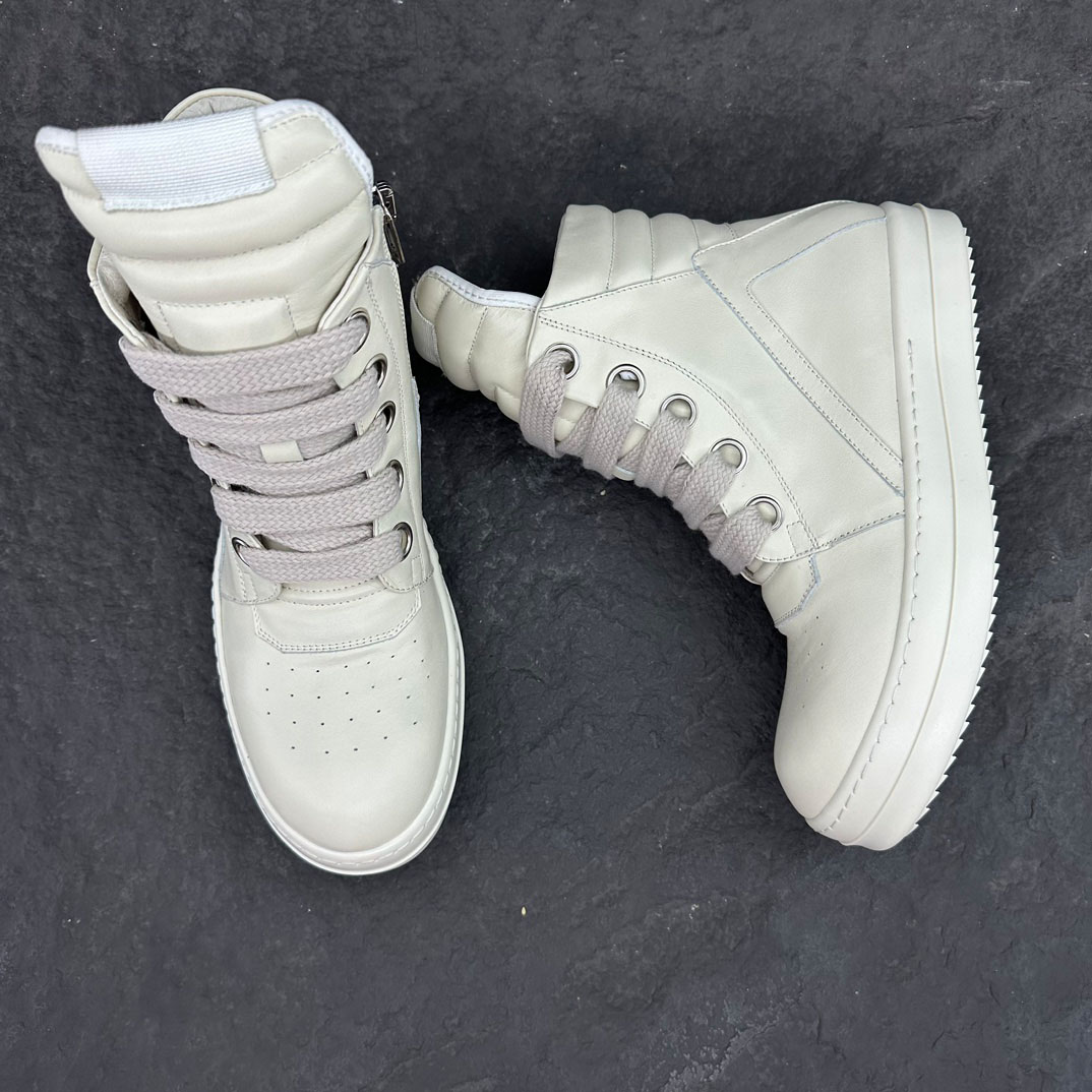 Rick Owens Geobasket High 'Milk' - FashionPlug