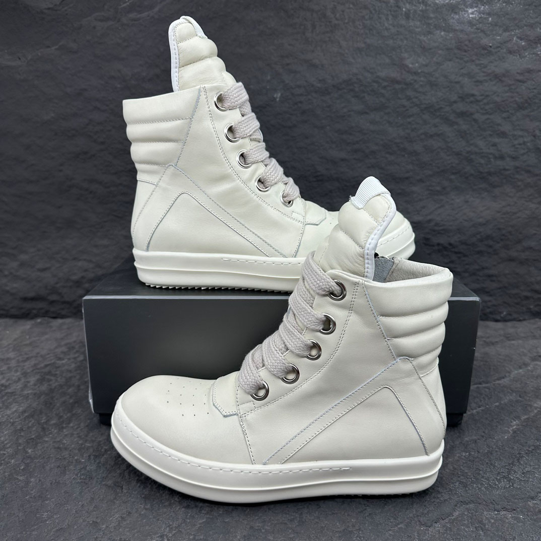 Rick Owens Geobasket High 'Milk' - FashionPlug