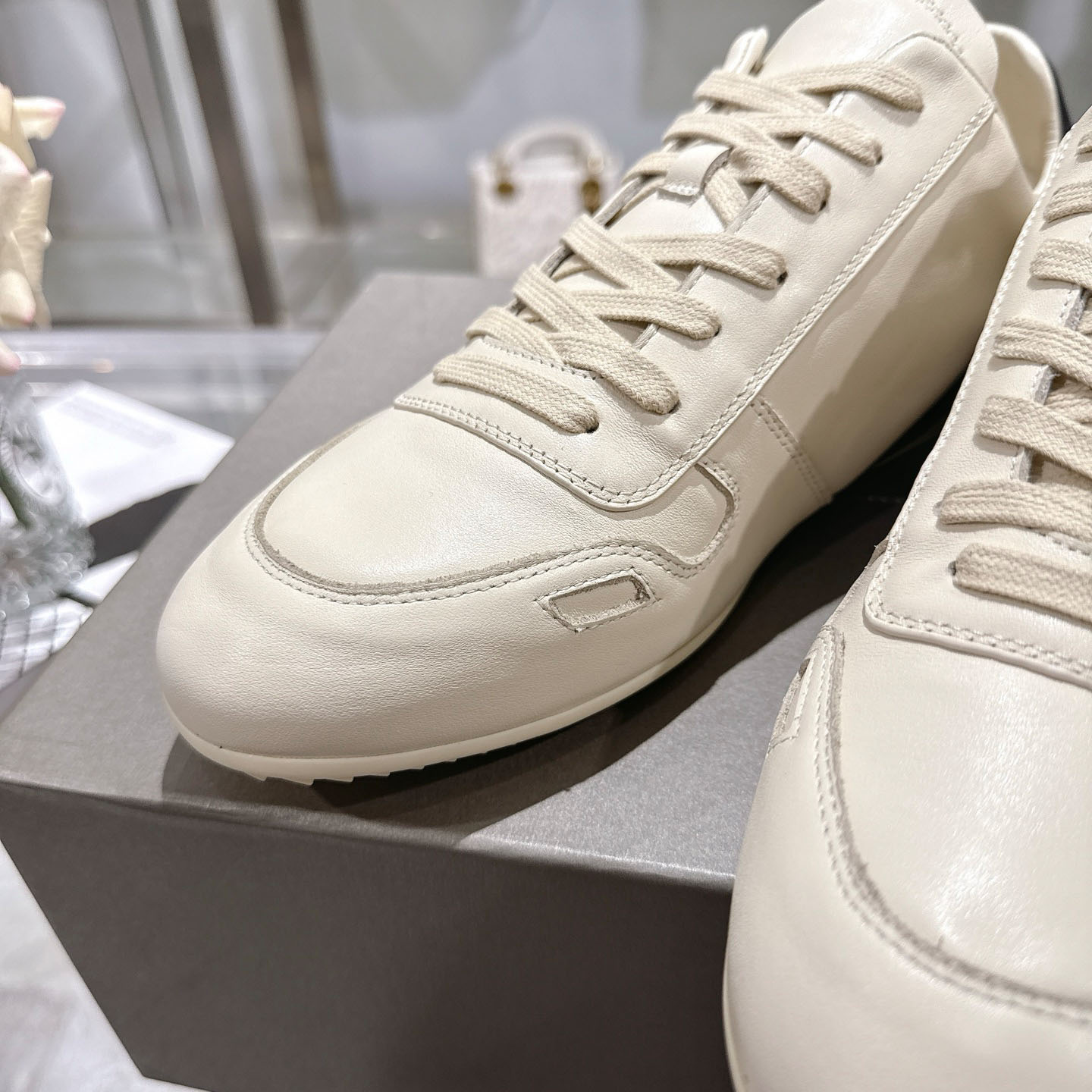 Rick Owens Concordians Minimal Sneaker 'Milk Black' - FashionPlug