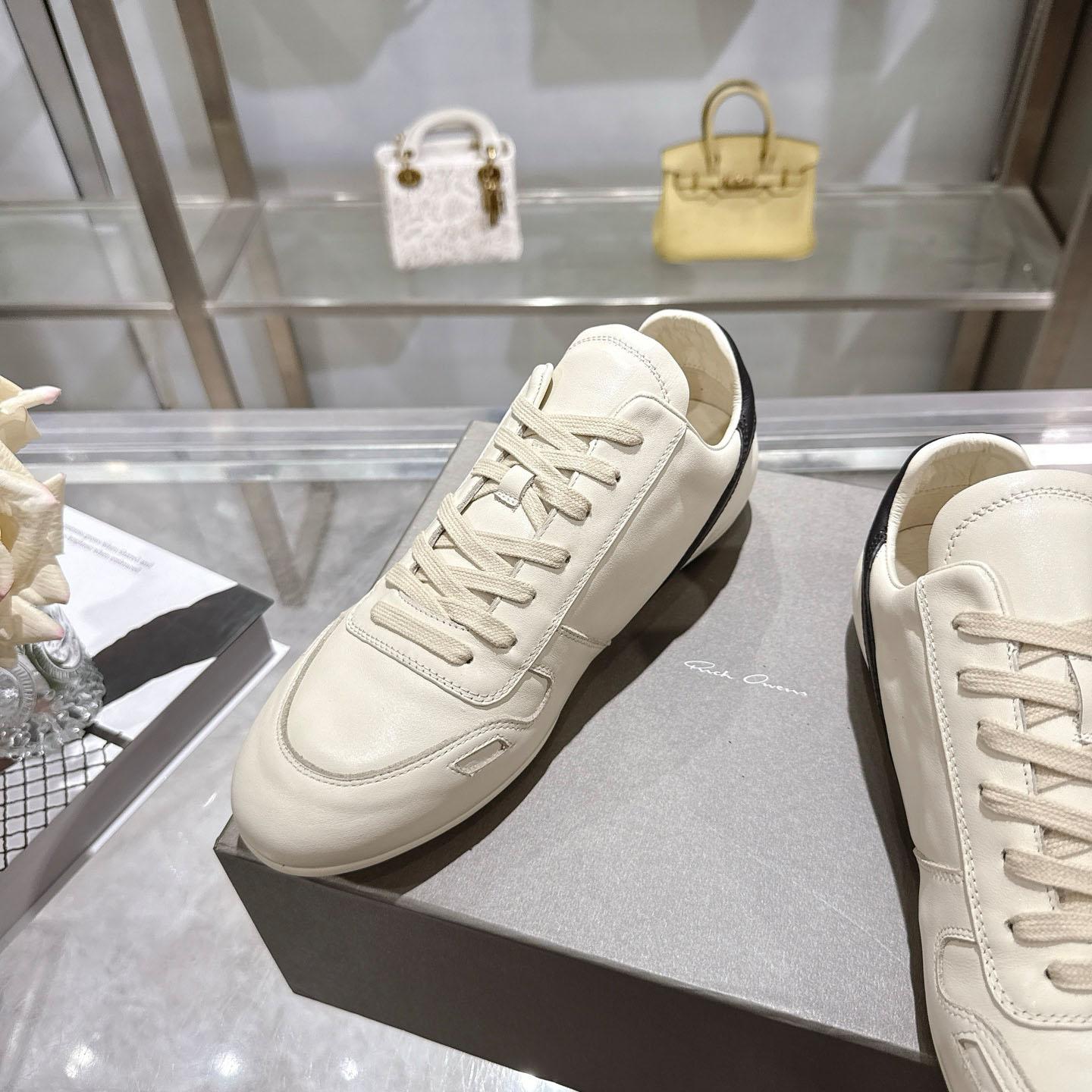 Rick Owens Concordians Minimal Sneaker 'Milk Black' - FashionPlug