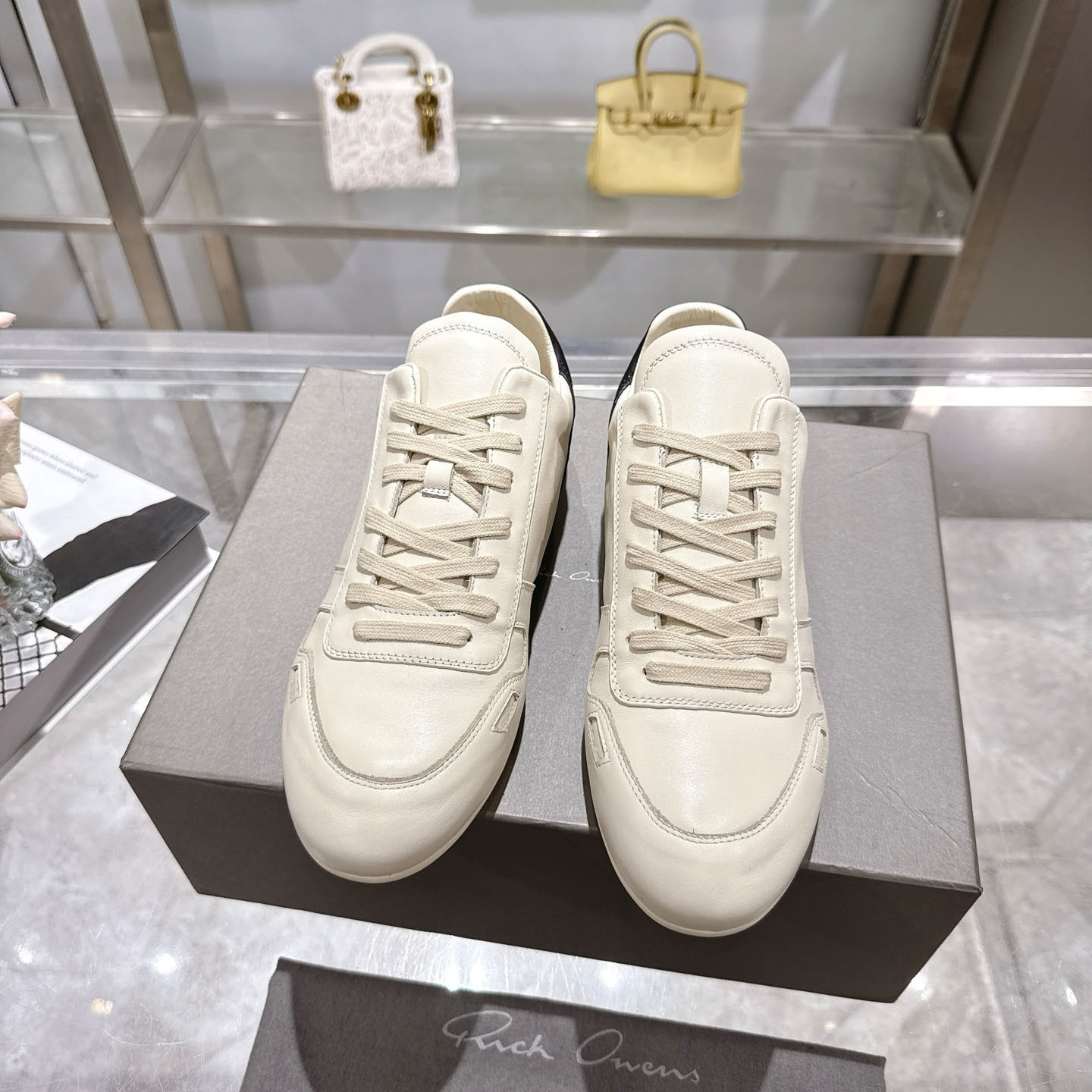 Rick Owens Concordians Minimal Sneaker 'Milk Black' - FashionPlug